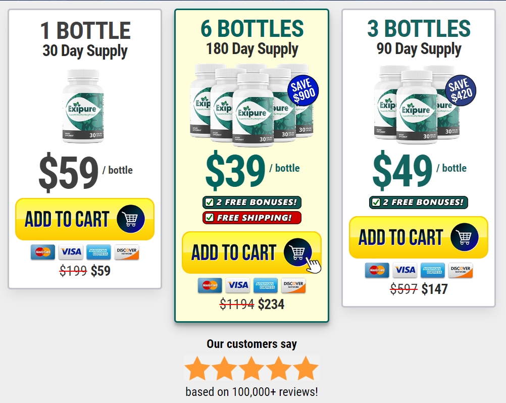 Exipure best pricing and get free bonus